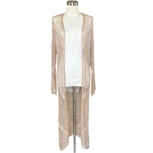 Forever 21 NYE Metallic Rose Gold Long Cardigan